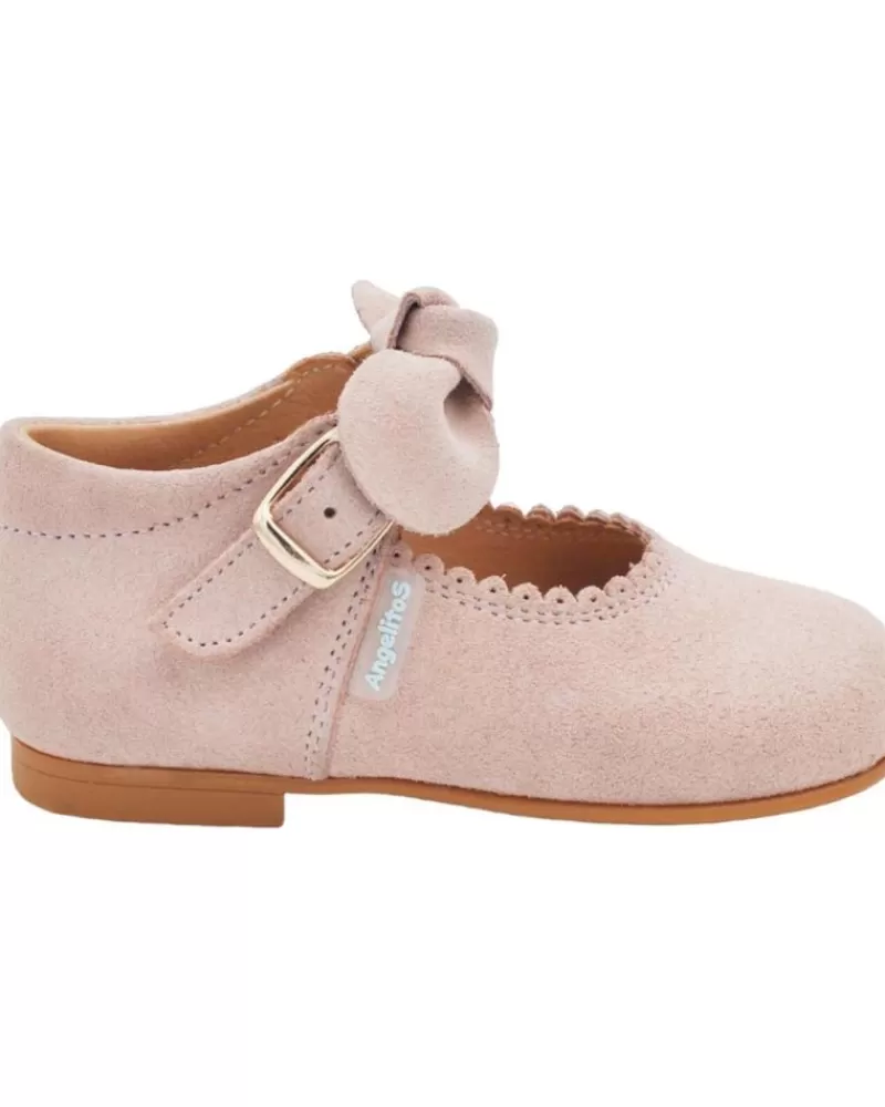 Boy ANGELITOS Shoes-Girl And Boy Shoes Mercedita Piel 509 Rosa