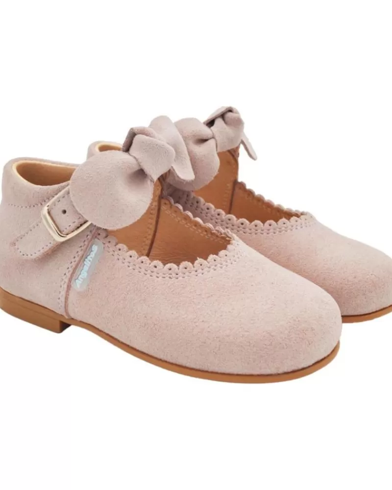 Boy ANGELITOS Shoes-Girl And Boy Shoes Mercedita Piel 509 Rosa