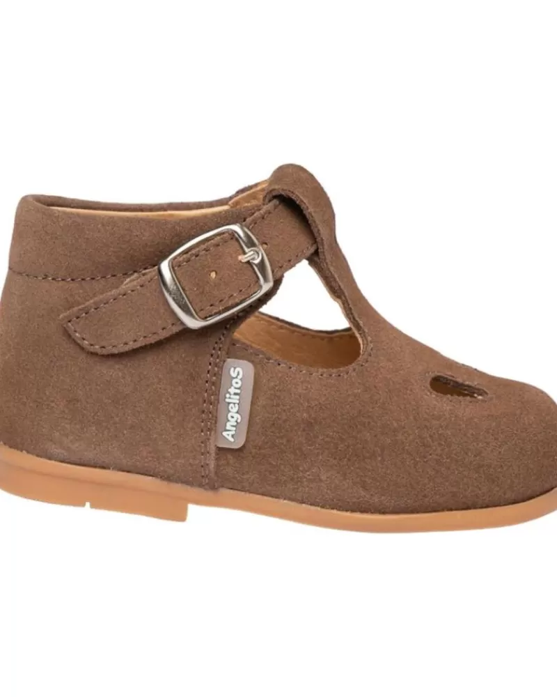 Boy ANGELITOS Shoes-Girl And Boy Shoes Pepito Piel Serraje 634 Taupe