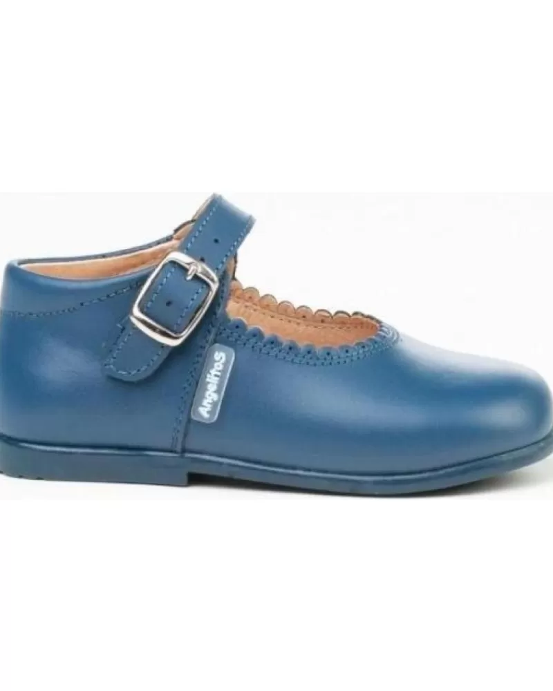 Boy ANGELITOS Shoes-Girl And Boy Shoes Zapato Merceditas Piel 500 Azul
