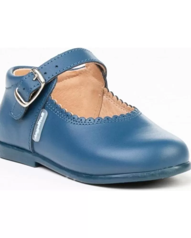 Boy ANGELITOS Shoes-Girl And Boy Shoes Zapato Merceditas Piel 500 Azul