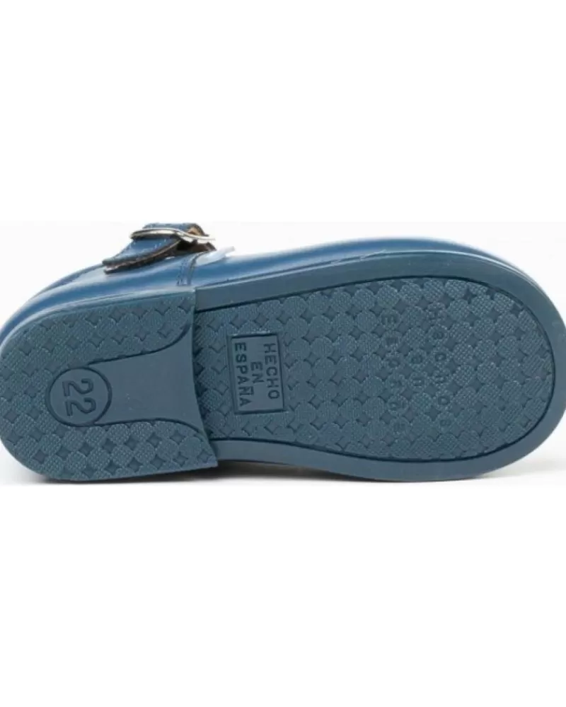 Boy ANGELITOS Shoes-Girl And Boy Shoes Zapato Merceditas Piel 500 Azul