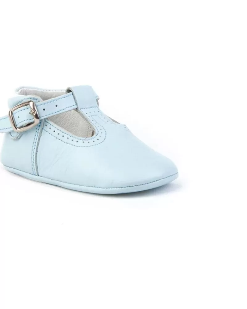Boy ANGELITOS Infant-Girl And Boy Shoes Zapato Patuco Piel 247 Celeste