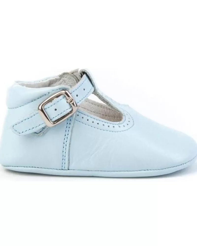 Boy ANGELITOS Infant-Girl And Boy Shoes Zapato Patuco Piel 247 Celeste