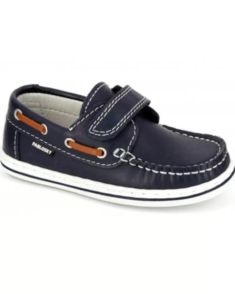 Boy PABLOSKY Boat Shoes-Girl And Boy Shoes Nautico Velcro Azul
