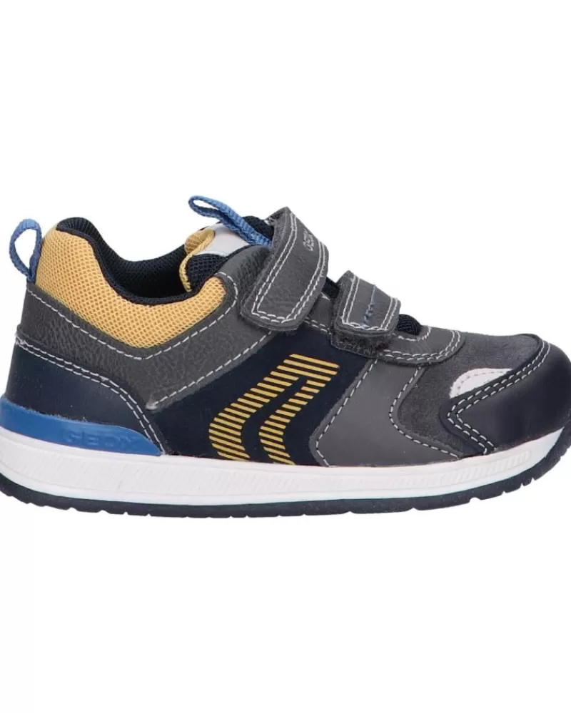Boy GEOX Sports Shoes-Girl And Boy Trainers B150Rb 022Me B Rishon Boy C9353 Anthracite-Yellow