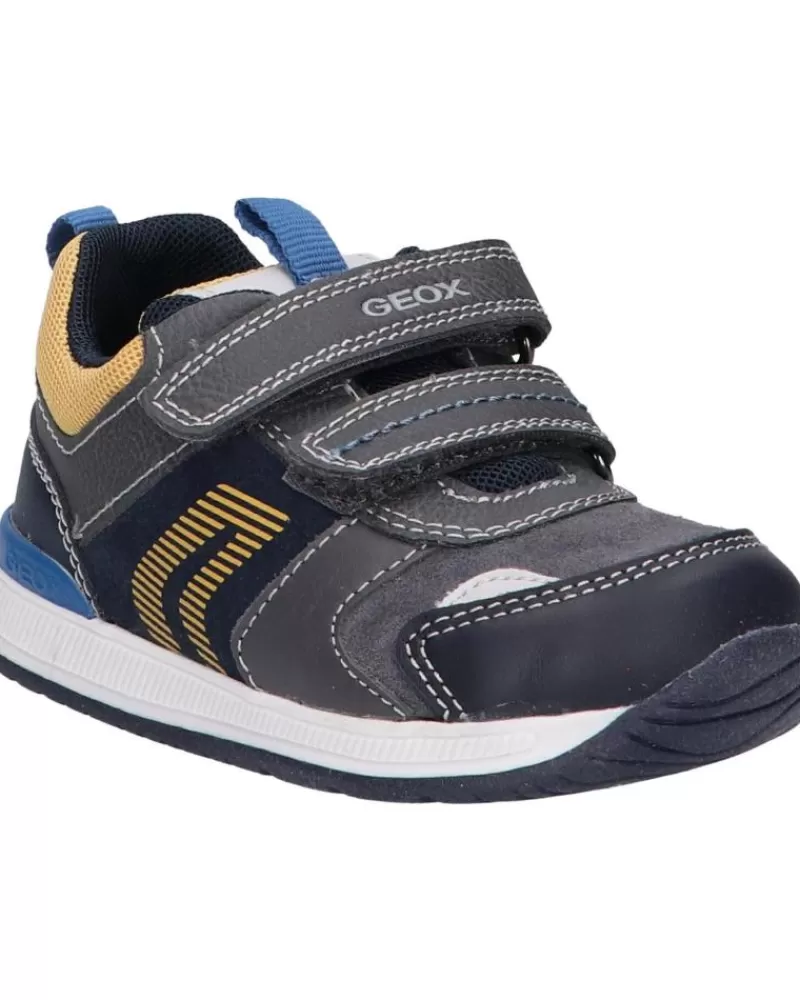 Boy GEOX Sports Shoes-Girl And Boy Trainers B150Rb 022Me B Rishon Boy C9353 Anthracite-Yellow