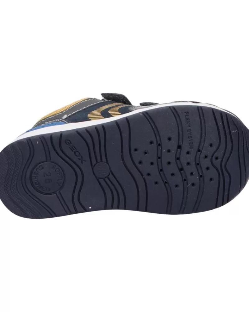 Boy GEOX Sports Shoes-Girl And Boy Trainers B150Rb 022Me B Rishon Boy C9353 Anthracite-Yellow