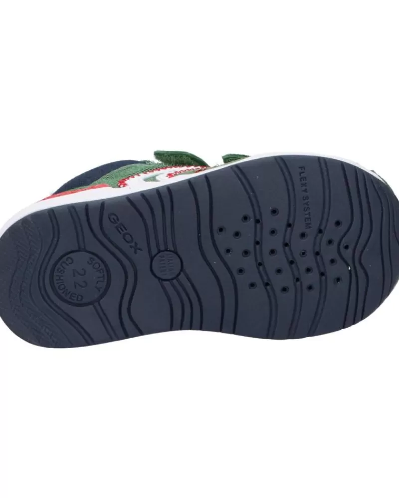 Boy GEOX Sports Shoes-Girl And Boy Trainers B940Rb 01422 B Rishon Boy C3000 Green