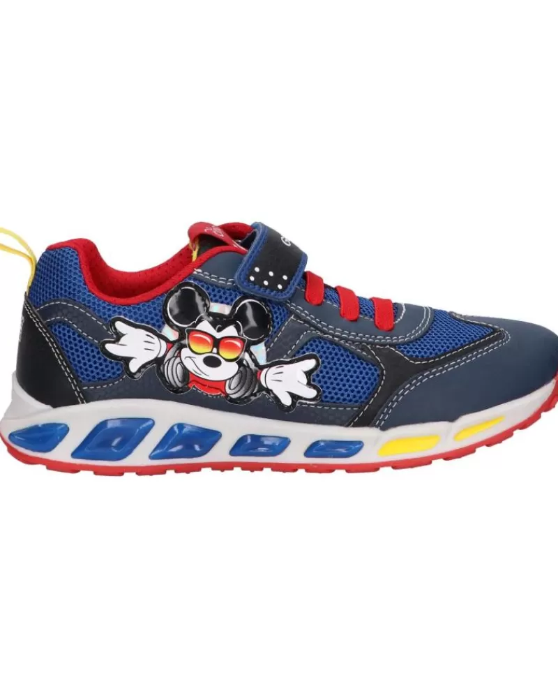 Boy GEOX Sports Shoes-Girl And Boy Trainers J0294A 01454 J Shuttle Boy C0735 Navy-Red