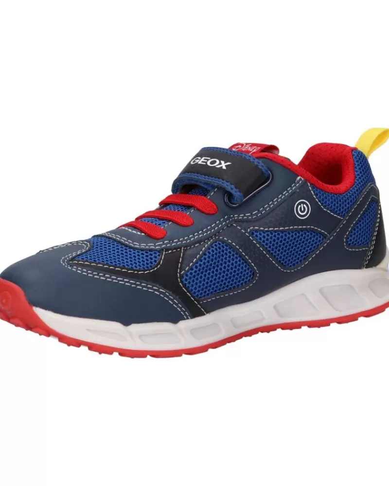 Boy GEOX Sports Shoes-Girl And Boy Trainers J0294A 01454 J Shuttle Boy C0735 Navy-Red