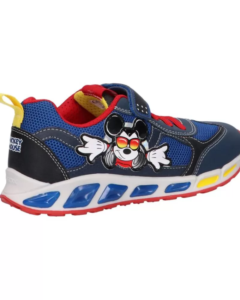 Boy GEOX Sports Shoes-Girl And Boy Trainers J0294A 01454 J Shuttle Boy C0735 Navy-Red