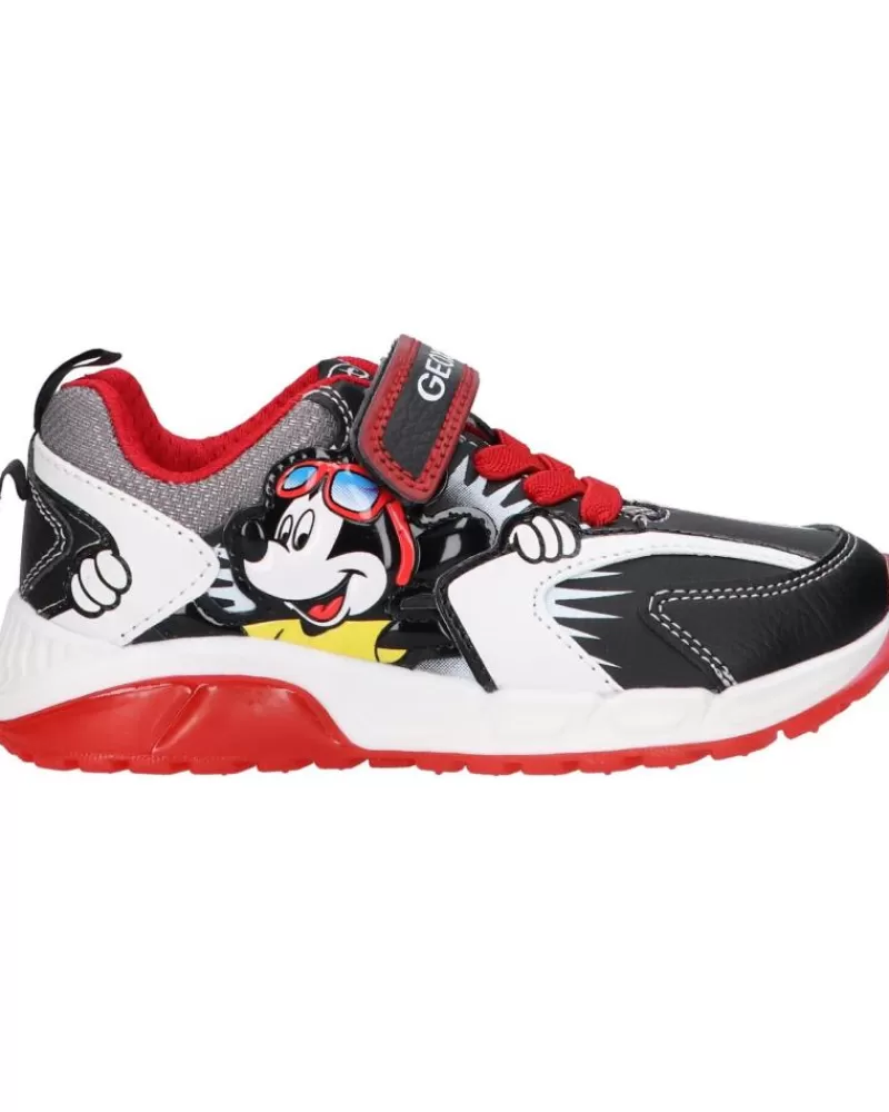 Boy GEOX Sports Shoes-Girl And Boy Trainers J04Cqb 054Ce J Spaziale Boy C0048 Black-Red