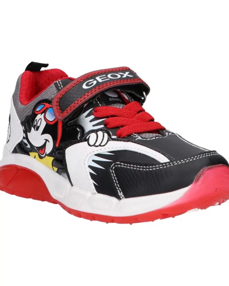 Boy GEOX Sports Shoes-Girl And Boy Trainers J04Cqb 054Ce J Spaziale Boy C0048 Black-Red