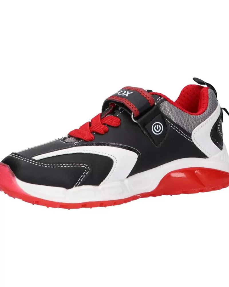 Boy GEOX Sports Shoes-Girl And Boy Trainers J04Cqb 054Ce J Spaziale Boy C0048 Black-Red