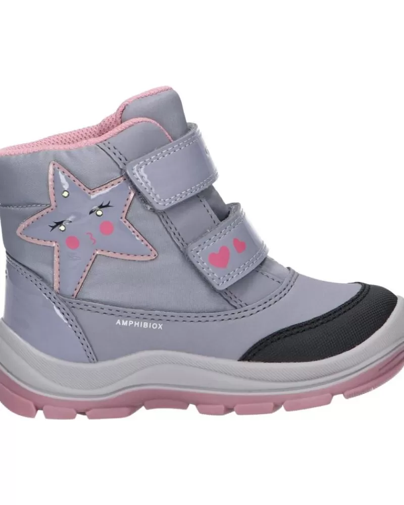 Girl GEOX Mid Boots-Girl Boots B163Wa 050Fu B Flanfil Girl B Abx C0502 Grey-Pink
