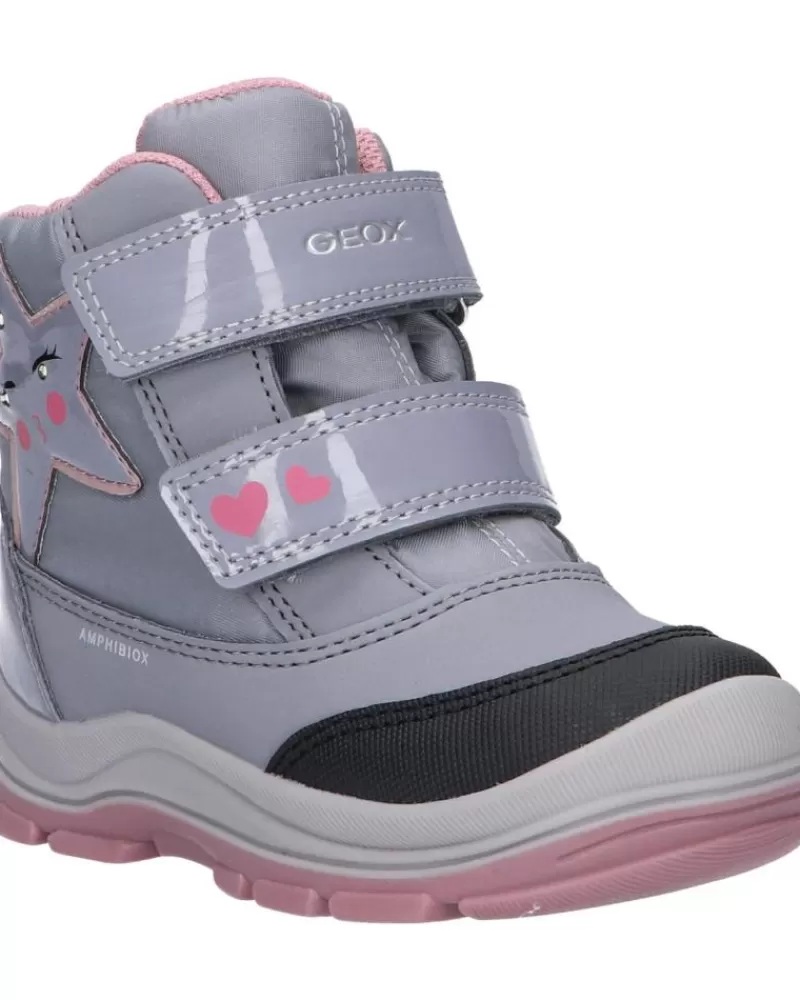 Girl GEOX Mid Boots-Girl Boots B163Wa 050Fu B Flanfil Girl B Abx C0502 Grey-Pink