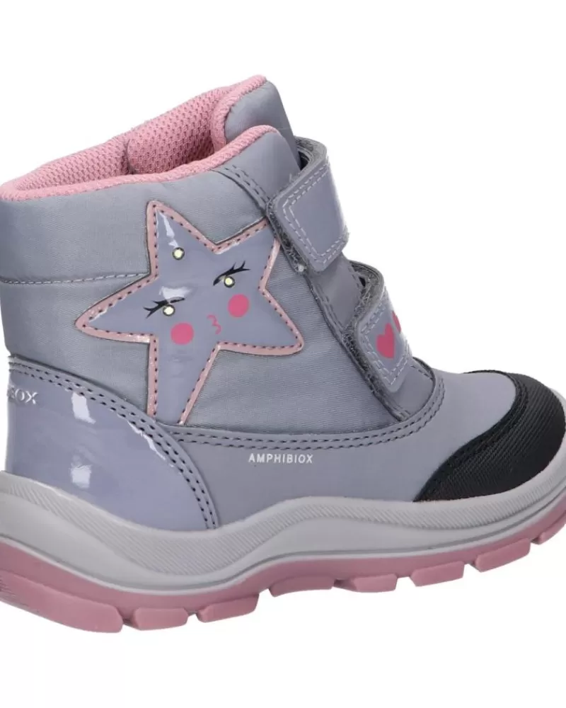 Girl GEOX Mid Boots-Girl Boots B163Wa 050Fu B Flanfil Girl B Abx C0502 Grey-Pink