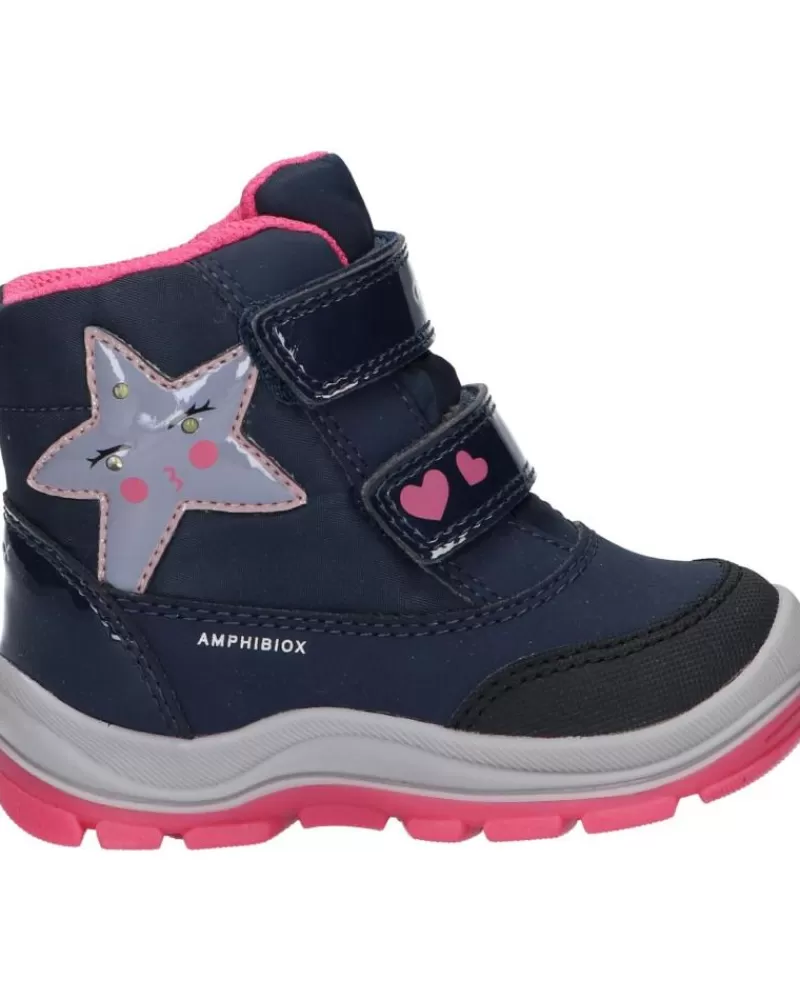 Girl GEOX Boots-Girl Boots B163Wa 050Fu B Flanfil Girl B Abx C4268 Navy-Fuchsia