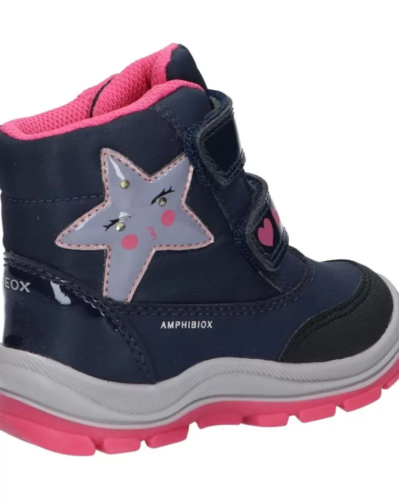 Girl GEOX Boots-Girl Boots B163Wa 050Fu B Flanfil Girl B Abx C4268 Navy-Fuchsia