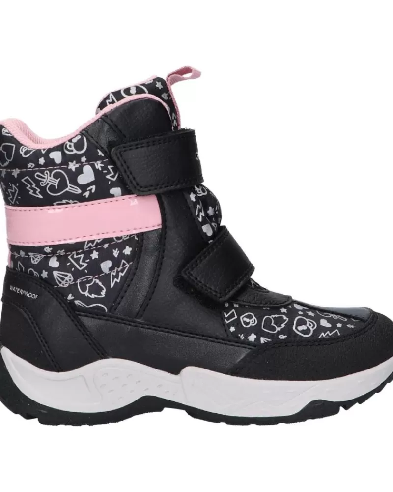 Girl GEOX Mid Boots-Girl Boots J04Cfb 0Nfmn J Sentiero Girl B Wp C0618 Black-Pink