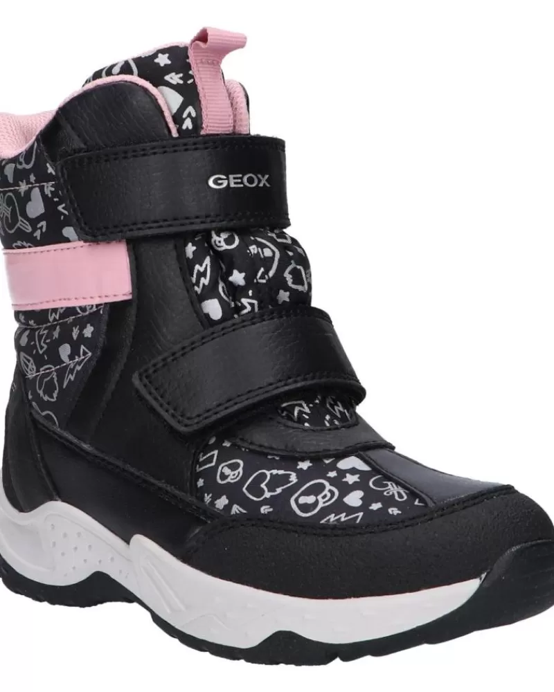 Girl GEOX Mid Boots-Girl Boots J04Cfb 0Nfmn J Sentiero Girl B Wp C0618 Black-Pink