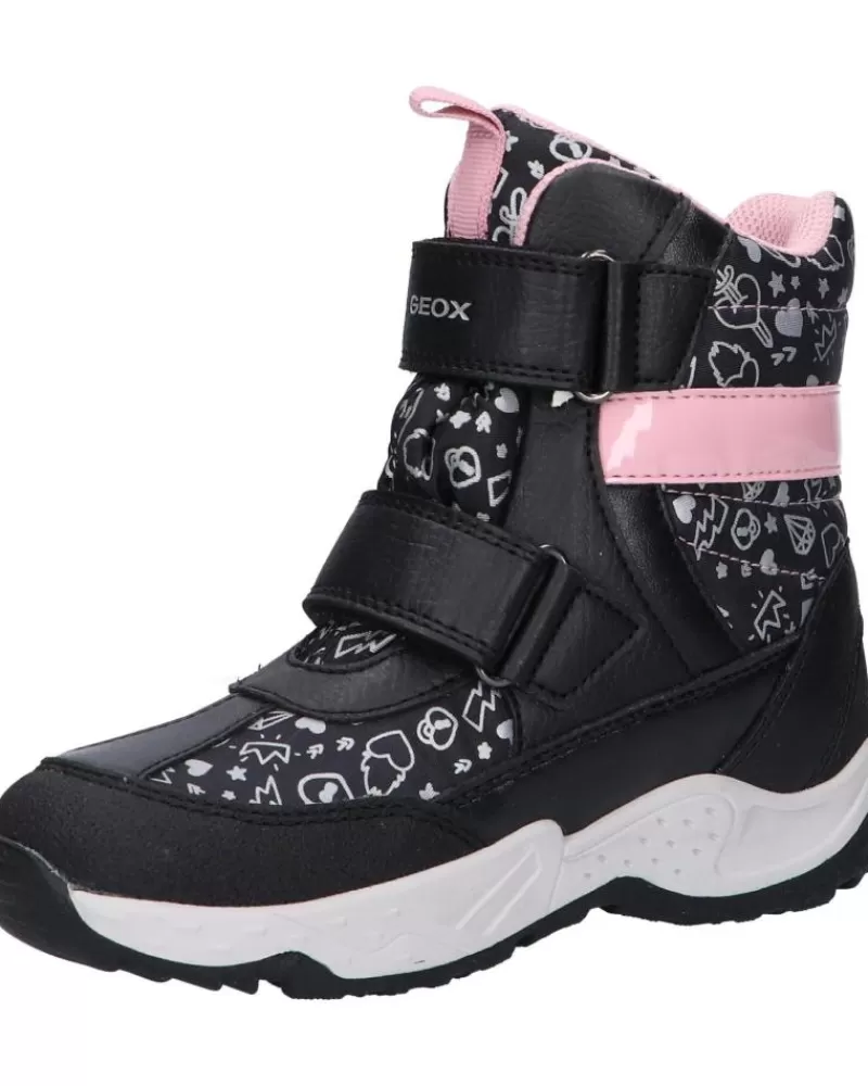 Girl GEOX Mid Boots-Girl Boots J04Cfb 0Nfmn J Sentiero Girl B Wp C0618 Black-Pink
