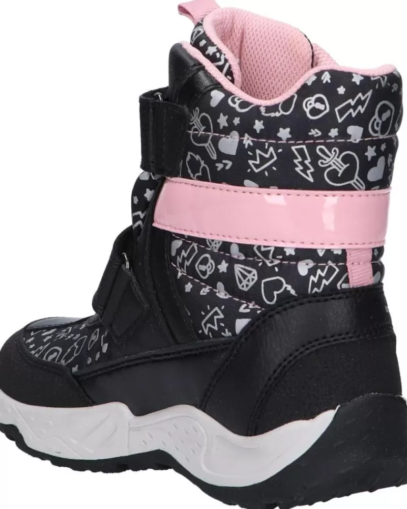 Girl GEOX Mid Boots-Girl Boots J04Cfb 0Nfmn J Sentiero Girl B Wp C0618 Black-Pink