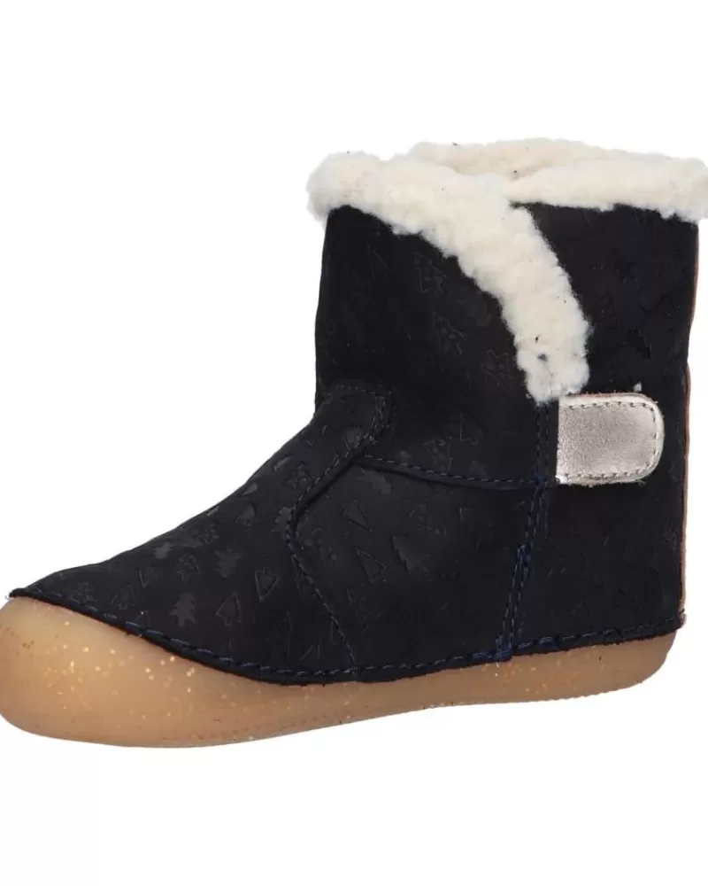Girl KICKERS Mid Boots-Girl Boots 909740-10 So Windy 102 Marine Or Fanta