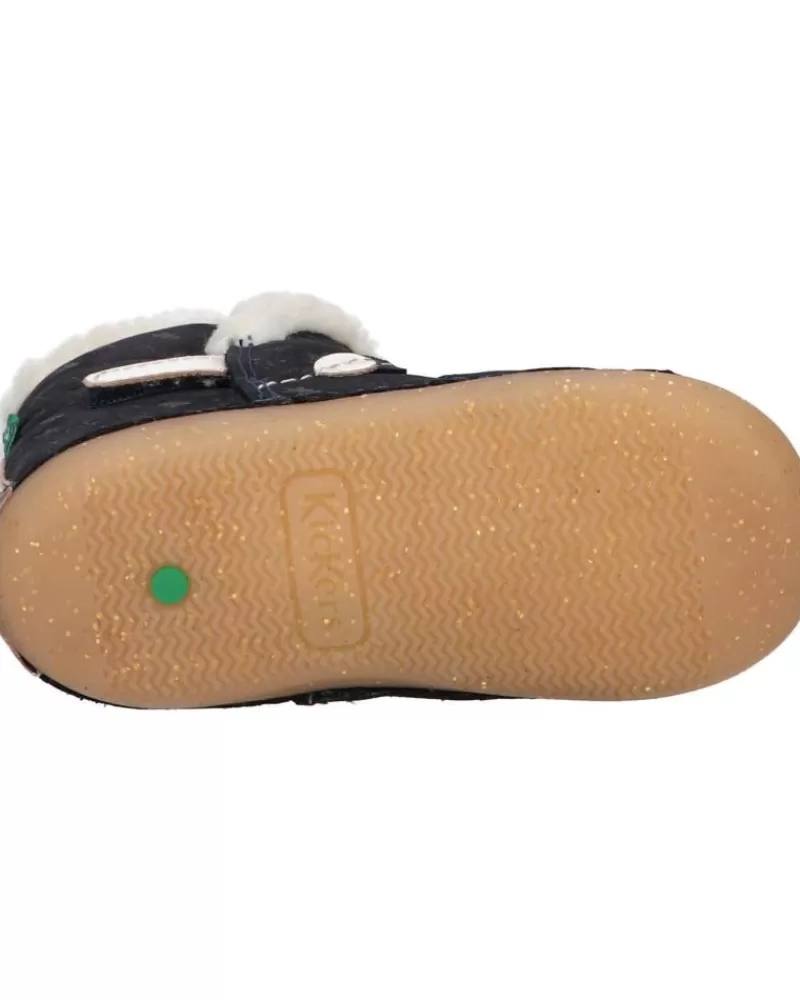 Girl KICKERS Mid Boots-Girl Boots 909740-10 So Windy 102 Marine Or Fanta