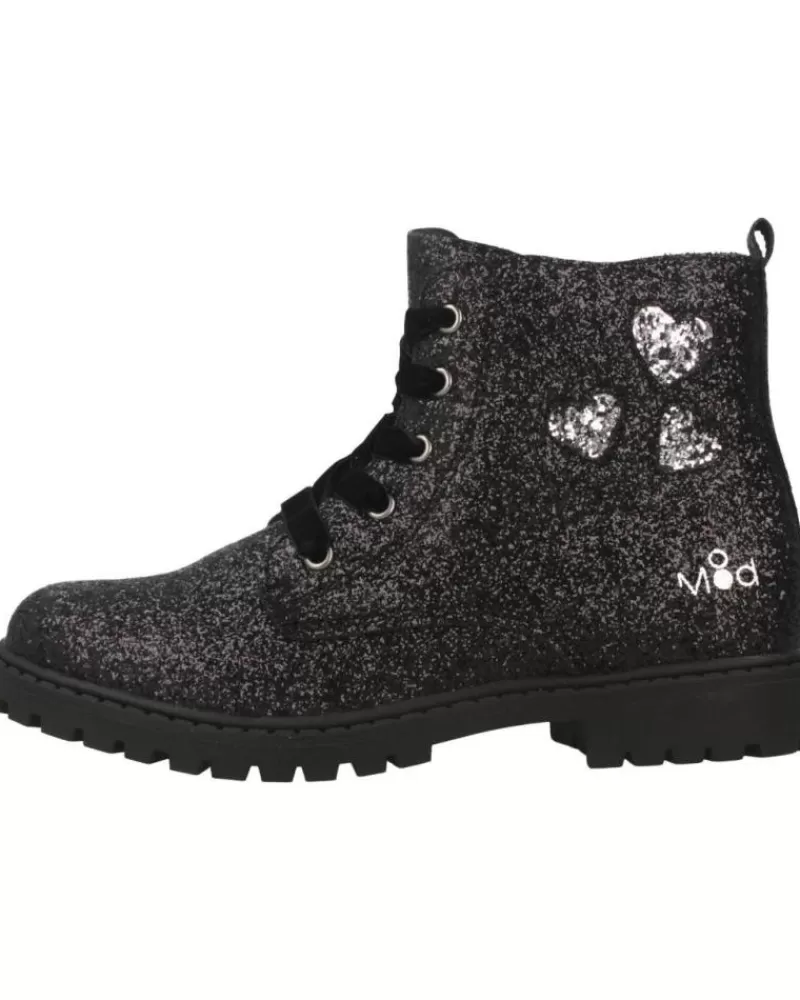 Girl MOD8 Boots-Girl Boots Synthe Glitter Negro