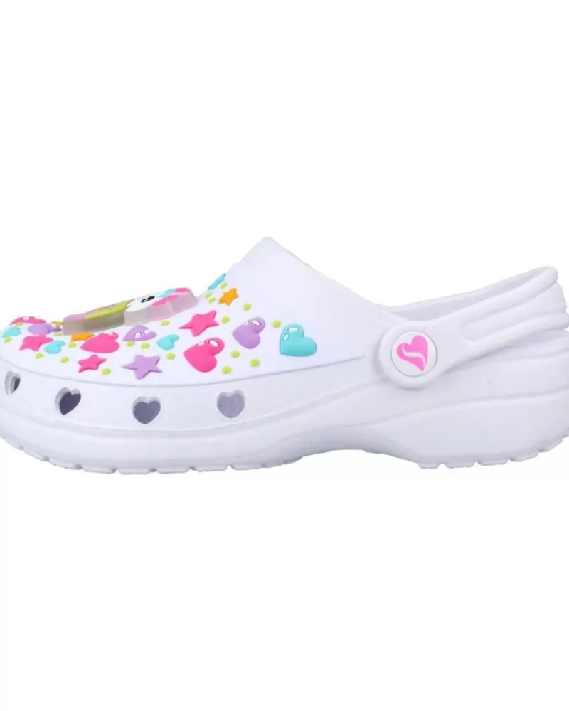 Girl SKECHERS Clogs-Girl Clogs Heart Charmer-Unicorn Delig Blanco