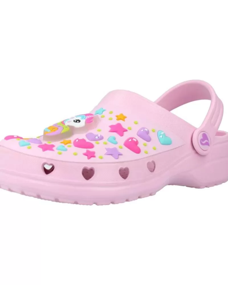 Girl SKECHERS Clogs-Girl Clogs Heart Charmer-Unicorn Delig Rosa
