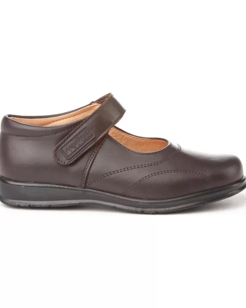 Girl ANGELITOS Flat Shoes-Girl Flat Shoes Bailarinas 461 Marron