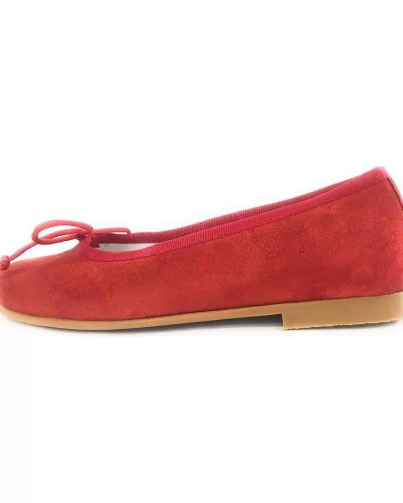 Girl CRIOS Flat Shoes-Girl Flat Shoes 49-166 Bailarina Serraje Rojo