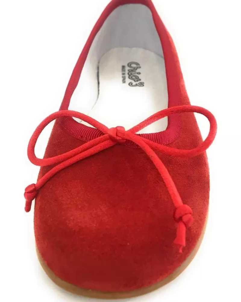 Girl CRIOS Flat Shoes-Girl Flat Shoes 49-166 Bailarina Serraje Rojo