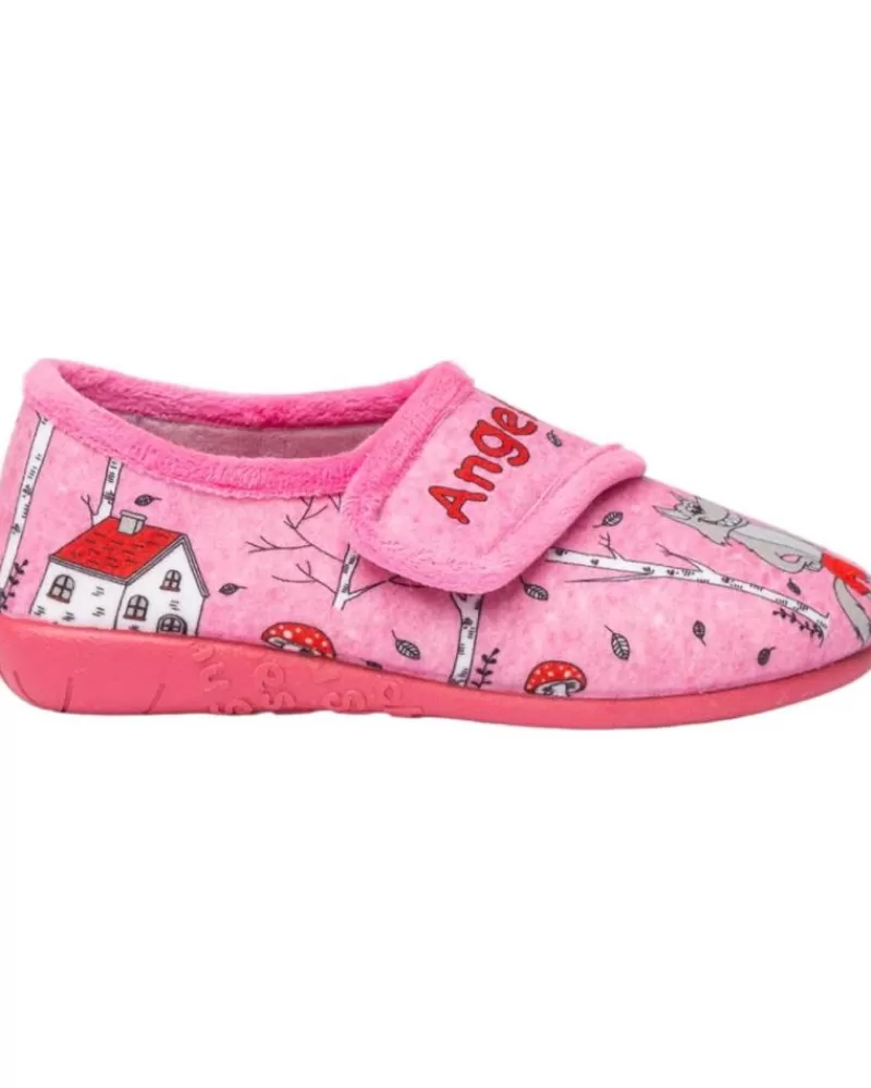 Girl ANGELITOS House Slipers-Girl House Slipers Pantufla Caperucita 144 Rosa