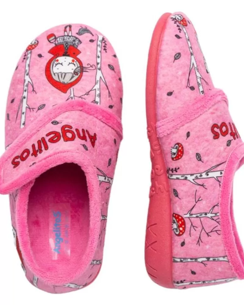 Girl ANGELITOS House Slipers-Girl House Slipers Pantufla Caperucita 144 Rosa