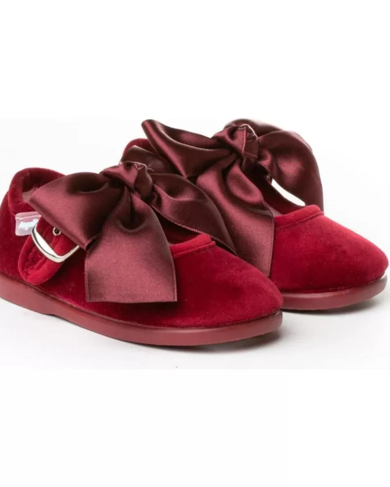Girl ANGELITOS House Slipers-Girl House Slipers Pantufla Ceremonia 145 Burdeos