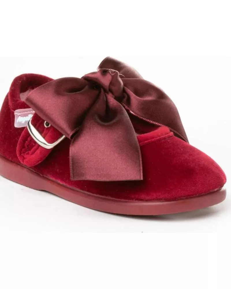 Girl ANGELITOS House Slipers-Girl House Slipers Pantufla Ceremonia 145 Burdeos