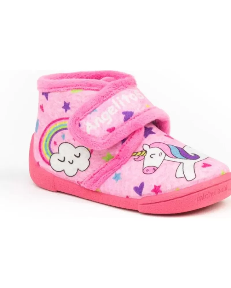 Girl ANGELITOS House Slipers-Girl House Slipers Pantufla Infantil Unicornio 138 Rosa