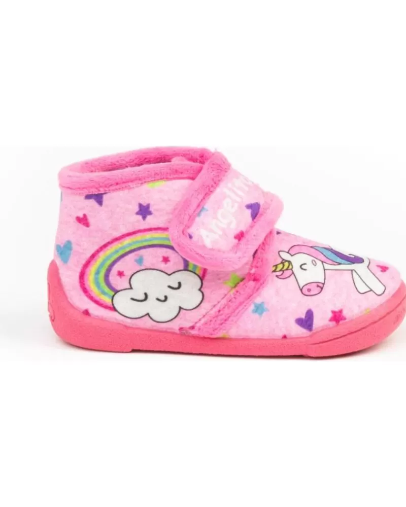 Girl ANGELITOS House Slipers-Girl House Slipers Pantufla Infantil Unicornio 138 Rosa
