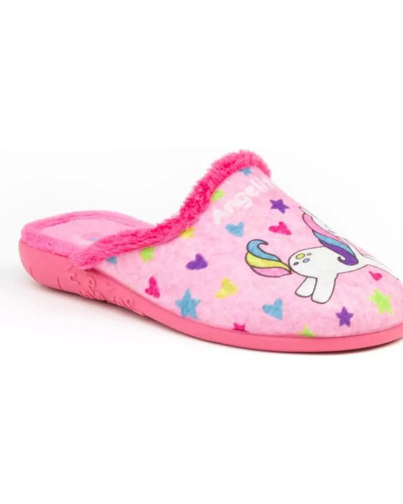 Girl ANGELITOS House Slipers-Girl House Slipers Pantufla Unicornio 134 Rosa