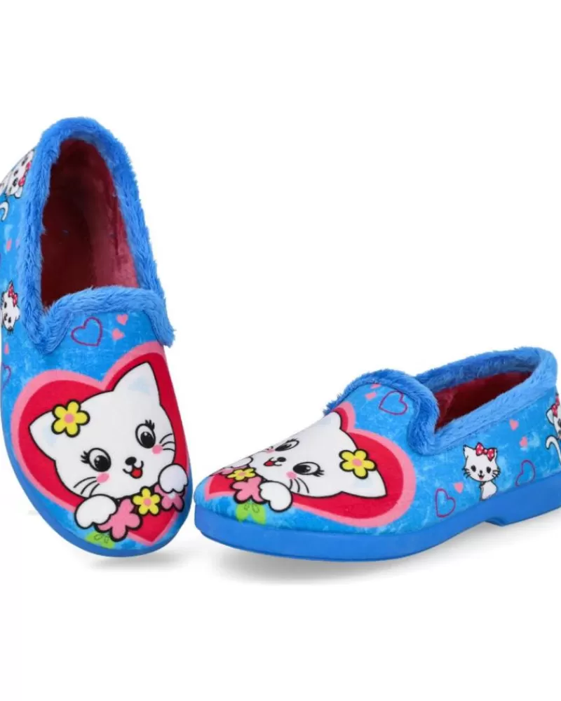 Girl BUBBLE BOBBLE House Slipers-Girl House Slipers 12400 Zapatillas De Casa Nina Azul