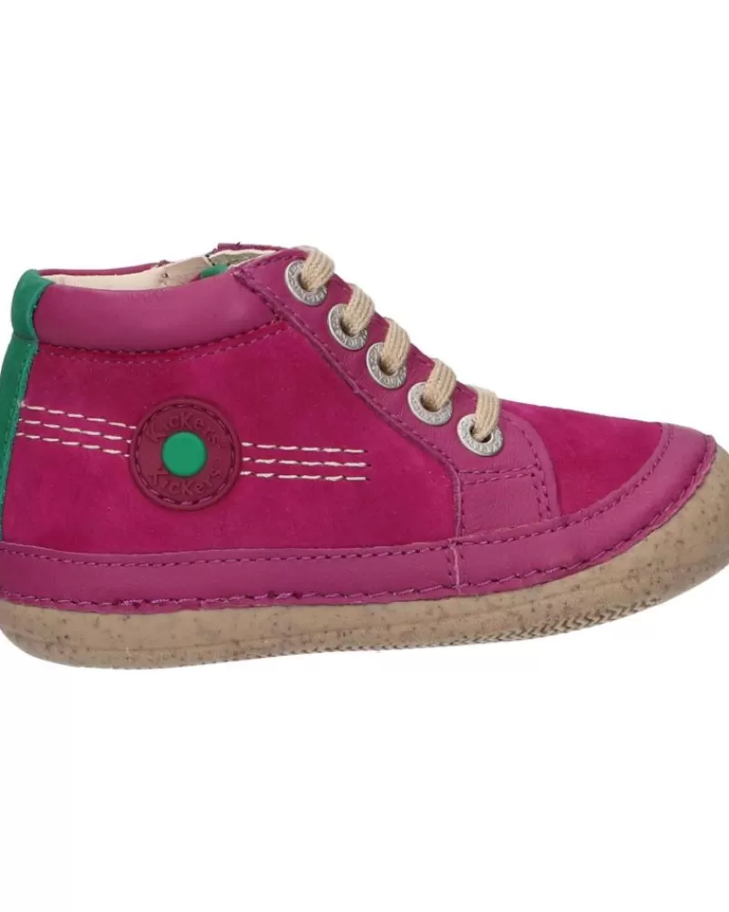 Girl KICKERS Shoes-Girl 928062-10 Sonistreet Goat Sued 181 Prune
