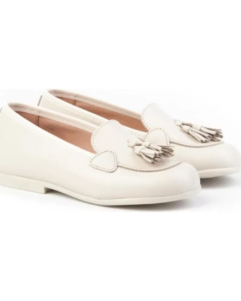 Girl ANGELITOS Moccasins-Girl Mocasines Mocasin Piel 391 Beige