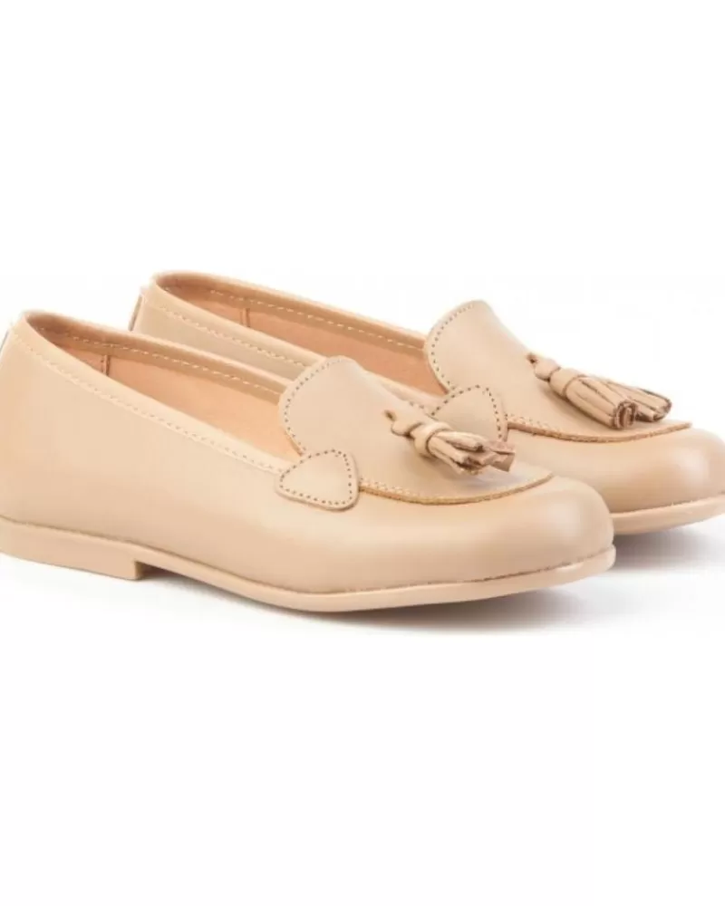 Girl ANGELITOS Moccasins-Girl Mocasines Mocasin Piel 391 Camel