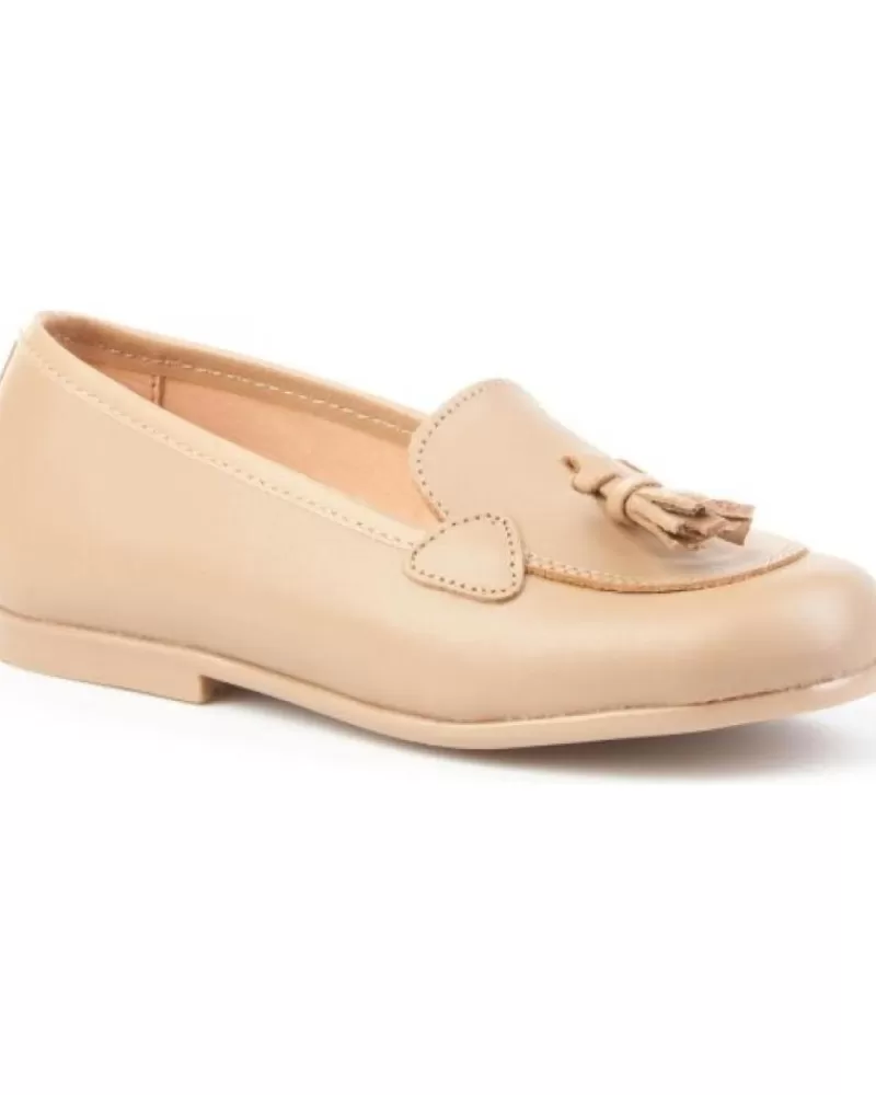 Girl ANGELITOS Moccasins-Girl Mocasines Mocasin Piel 391 Camel