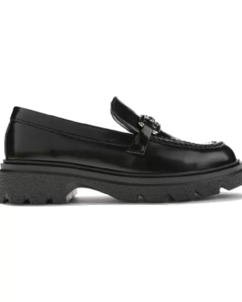 Girl PABLOSKY Moccasins-Girl Mocasines Mocasin Piel Eslabon Negro