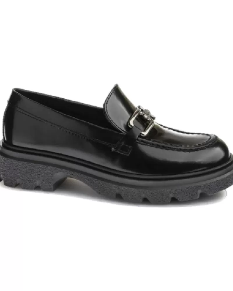 Girl PABLOSKY Moccasins-Girl Mocasines Mocasin Piel Eslabon Negro